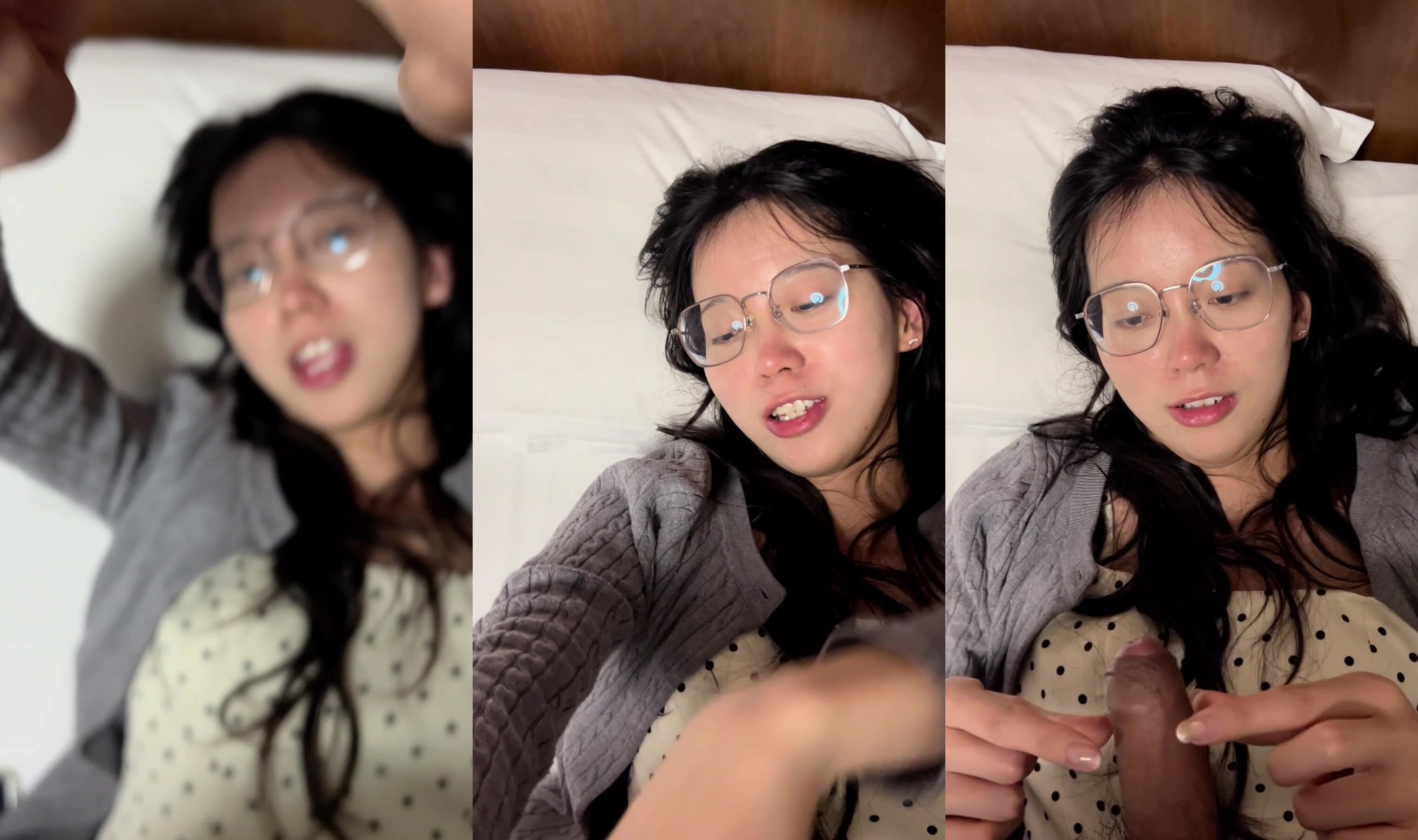 男友餵眼鏡妹子吃肉棒