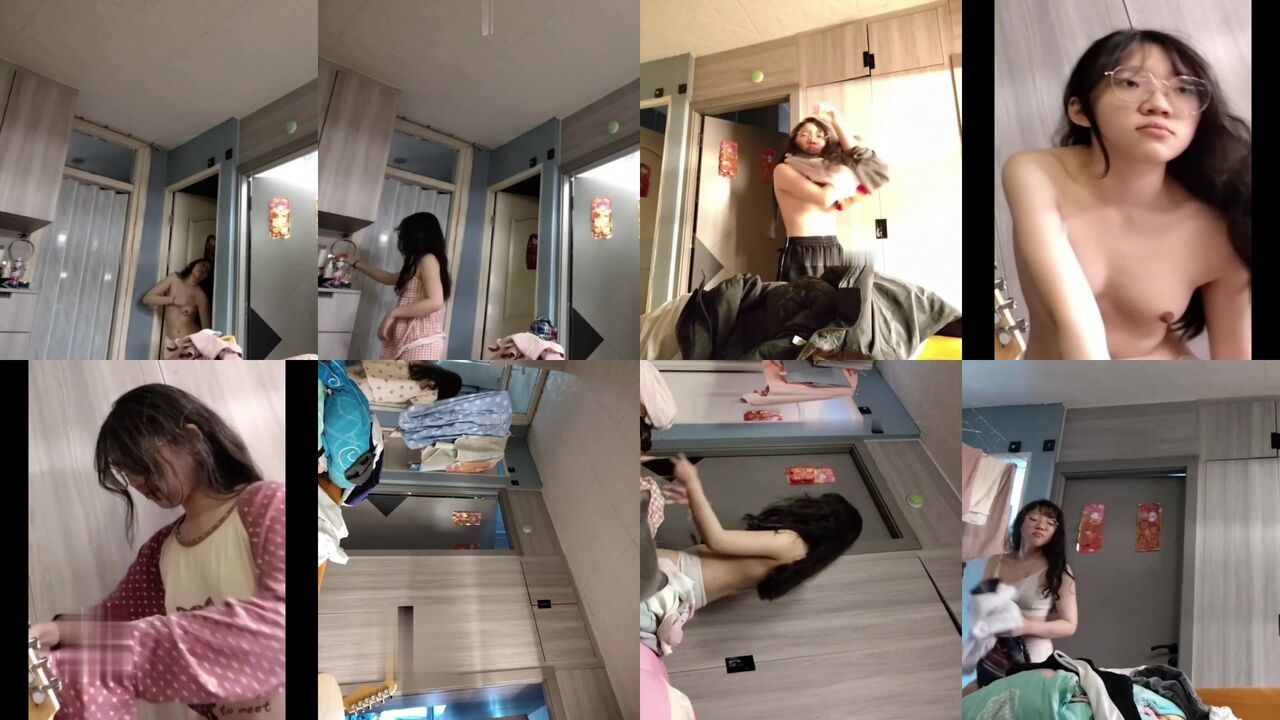 禽獸哥哥用玩具偷拍大一放暑假的妹妹日常換衣服，洗澡