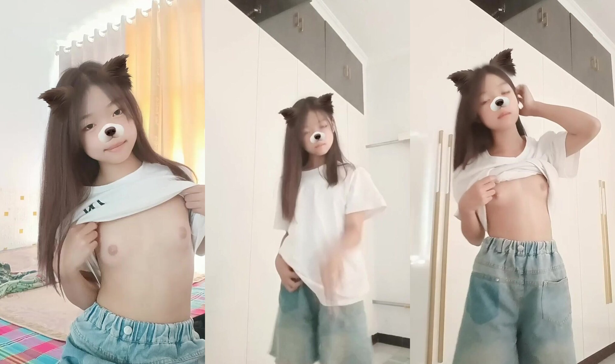 貧乳妹妹露奶跳舞