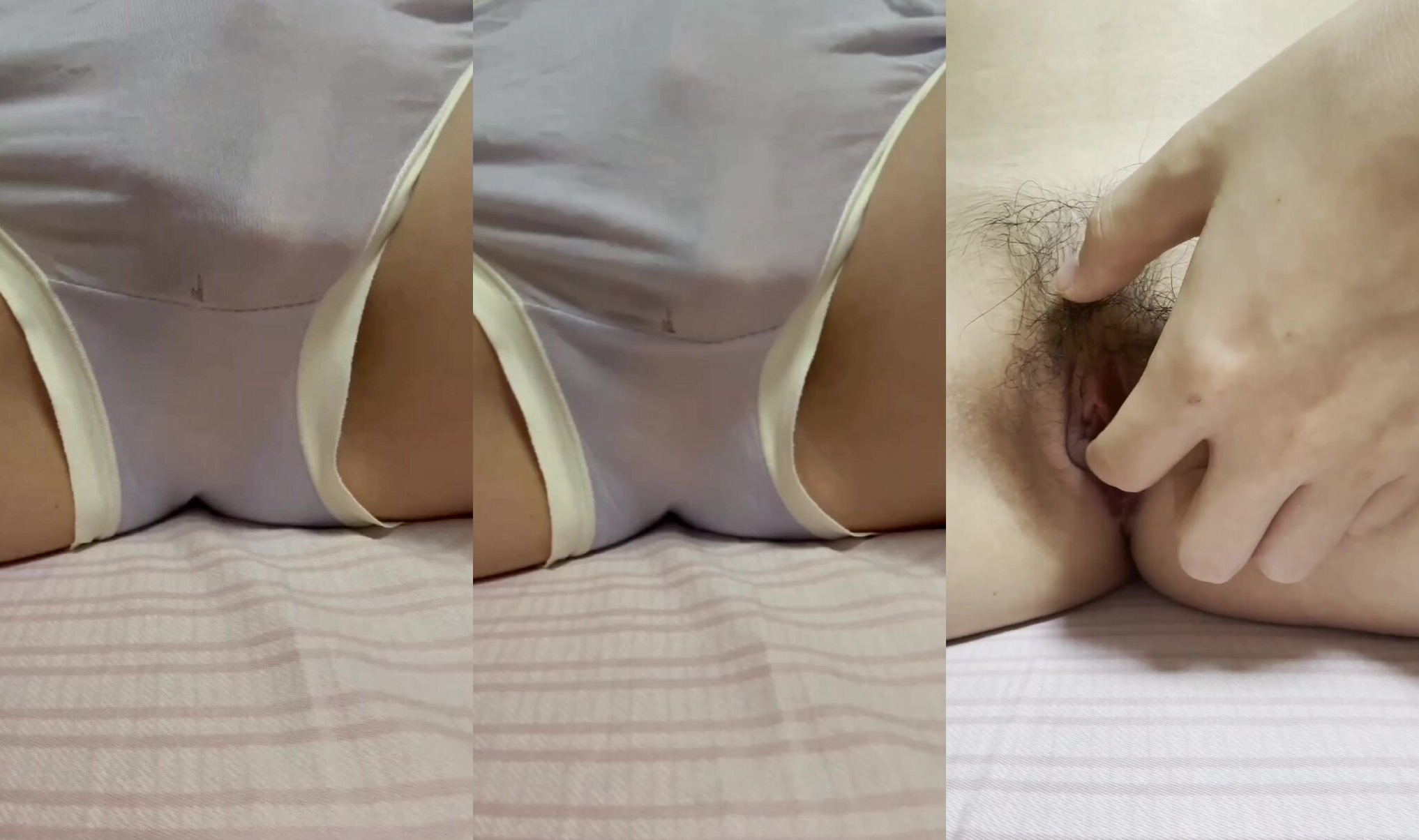 貧乳少女床上摳穴自慰