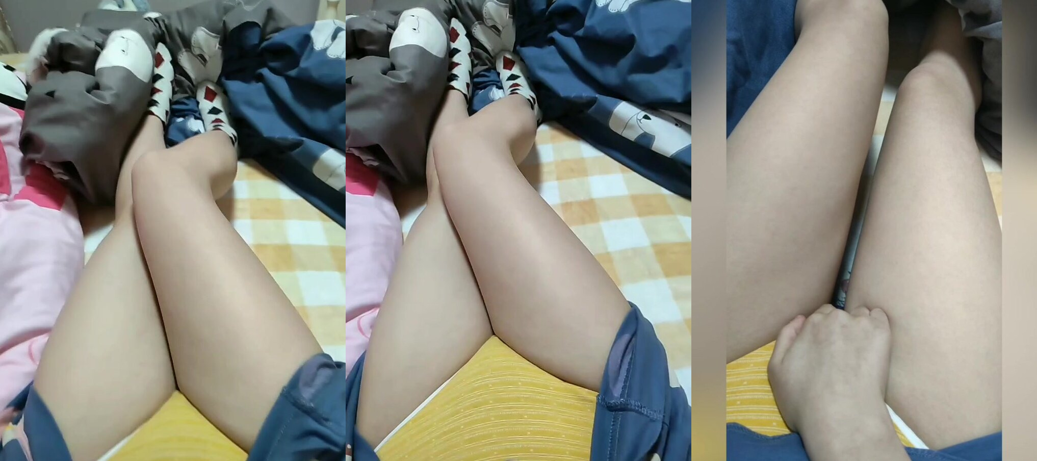 眼鏡騷妹露內褲抓奶