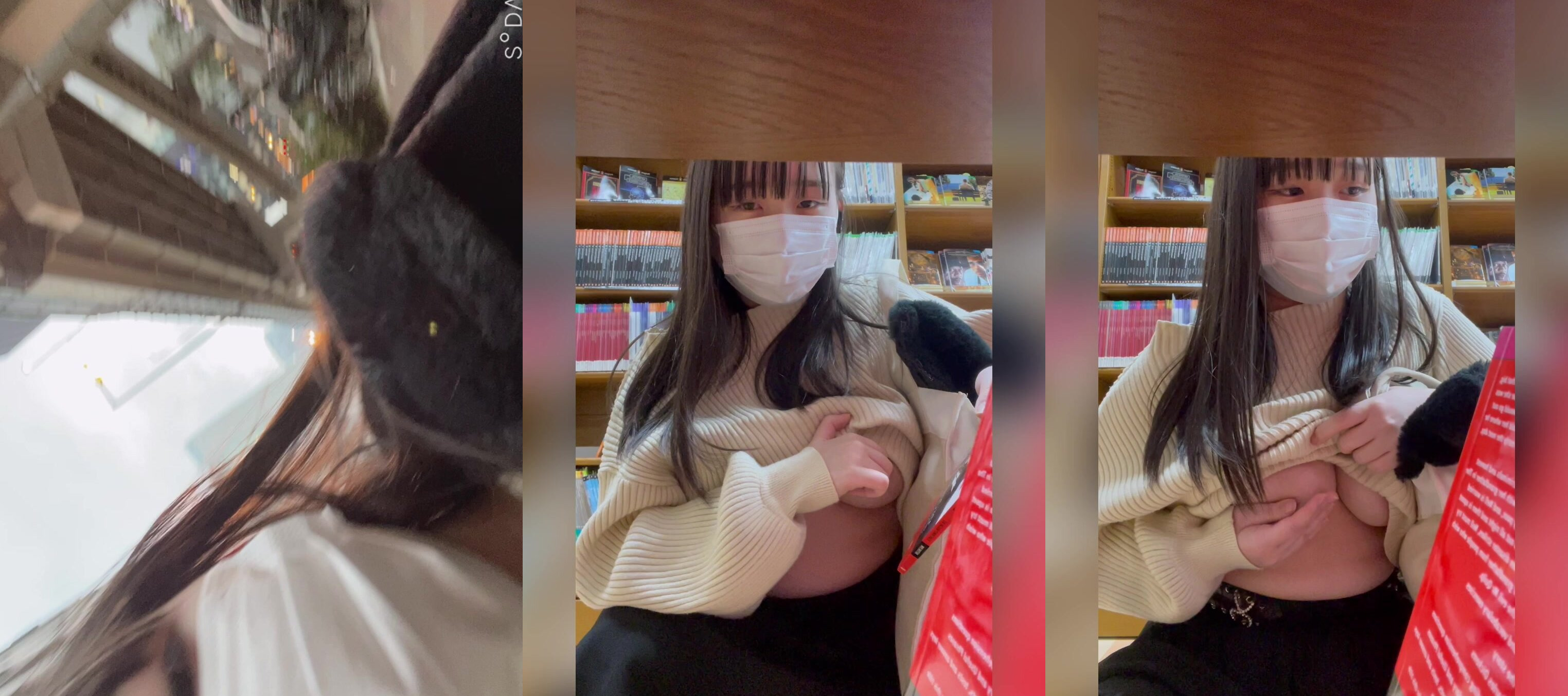 妹の図書館こっそりオナニー