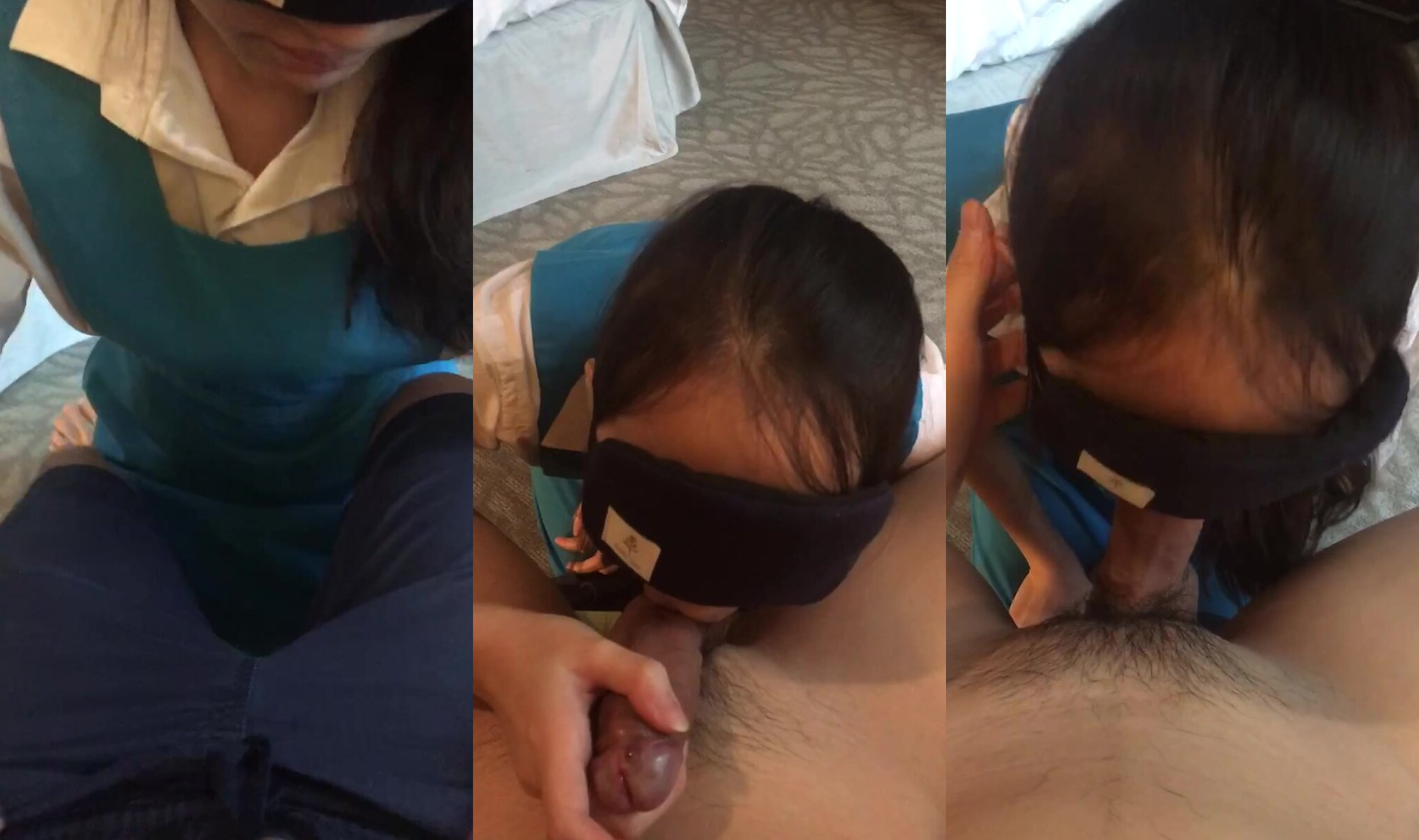 馬來西亞妹妹戴眼罩幫男友口交