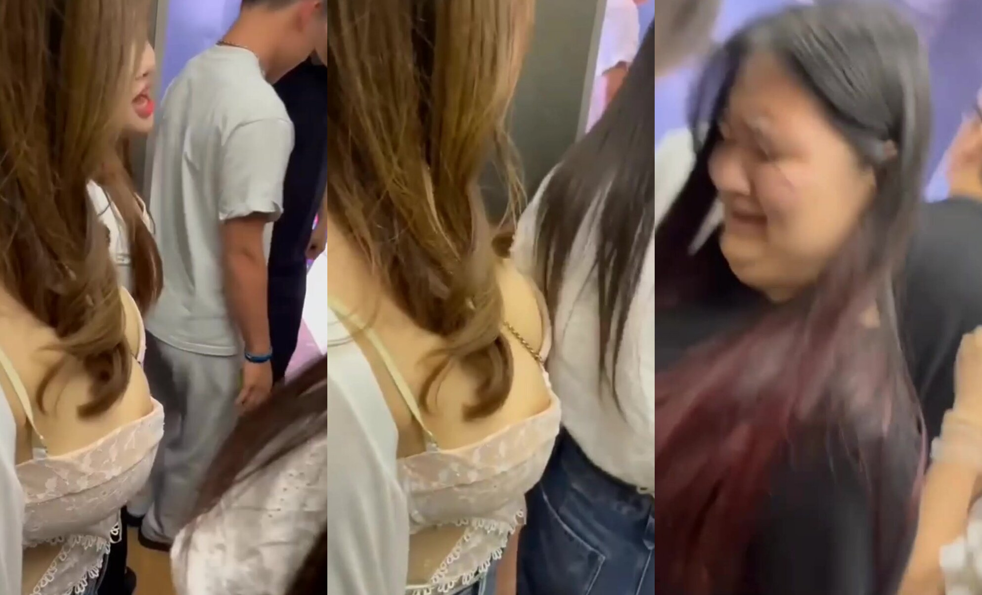 電梯偷拍巨乳妹子走光