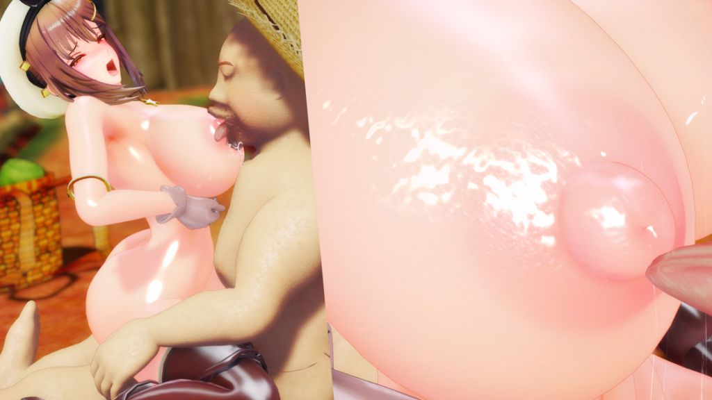 [ろっぴーファンクラブ] デニムショートパンツのライザちゃんと農家おっさんの濃厚乳吸いセックス💕🍑👅💦