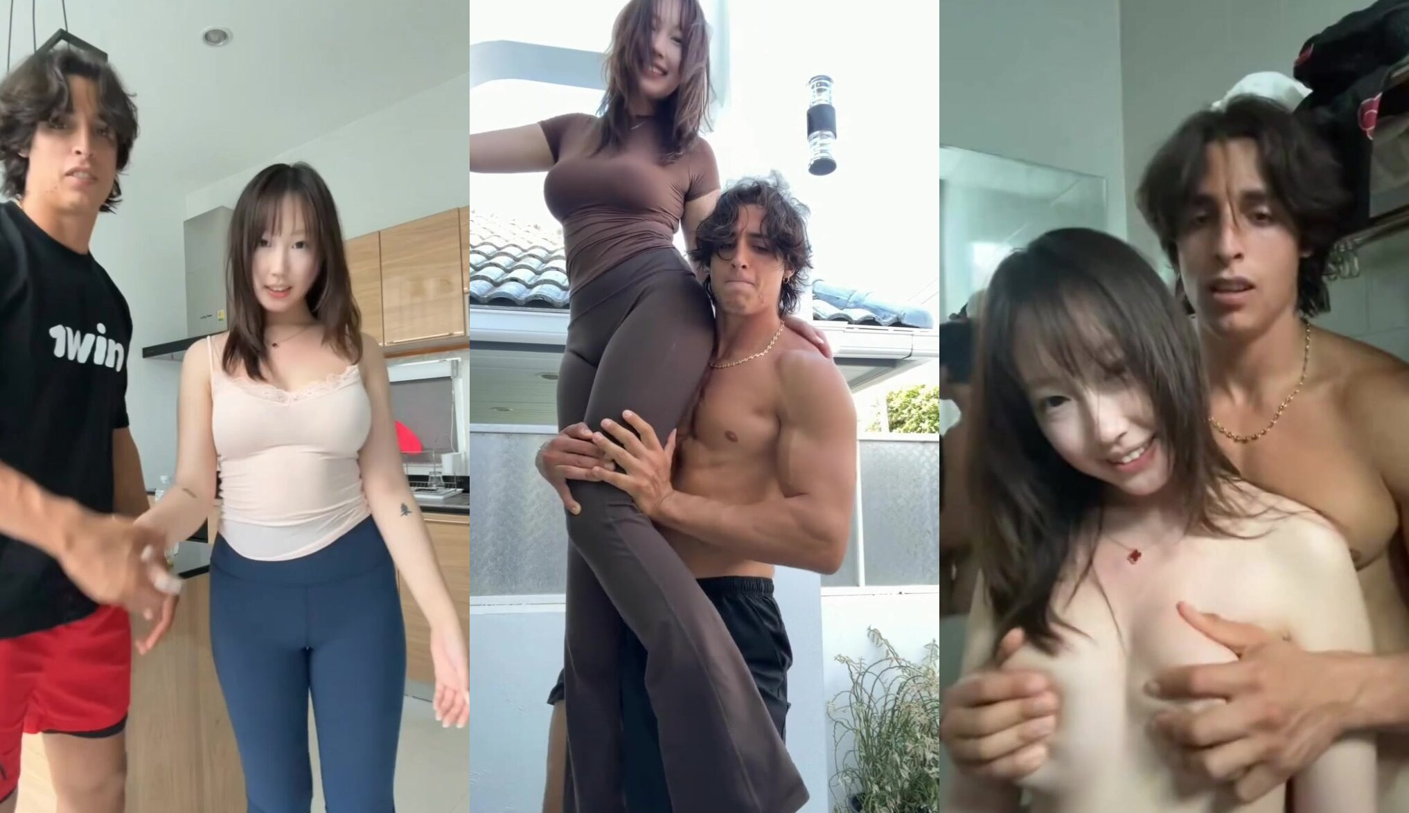 小紅書博主和猛男擺拍