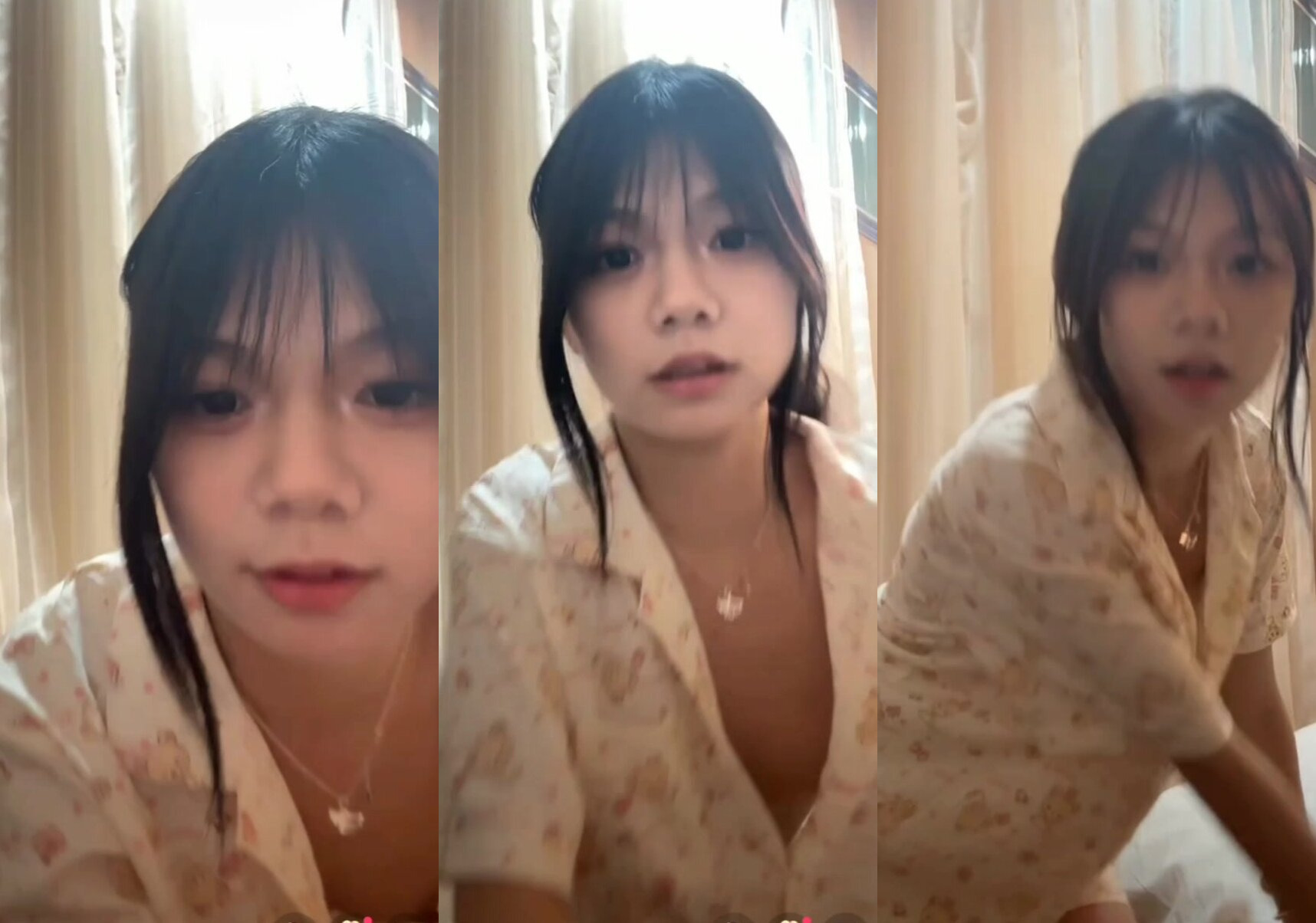 貧乳兔牙睡衣主播走光