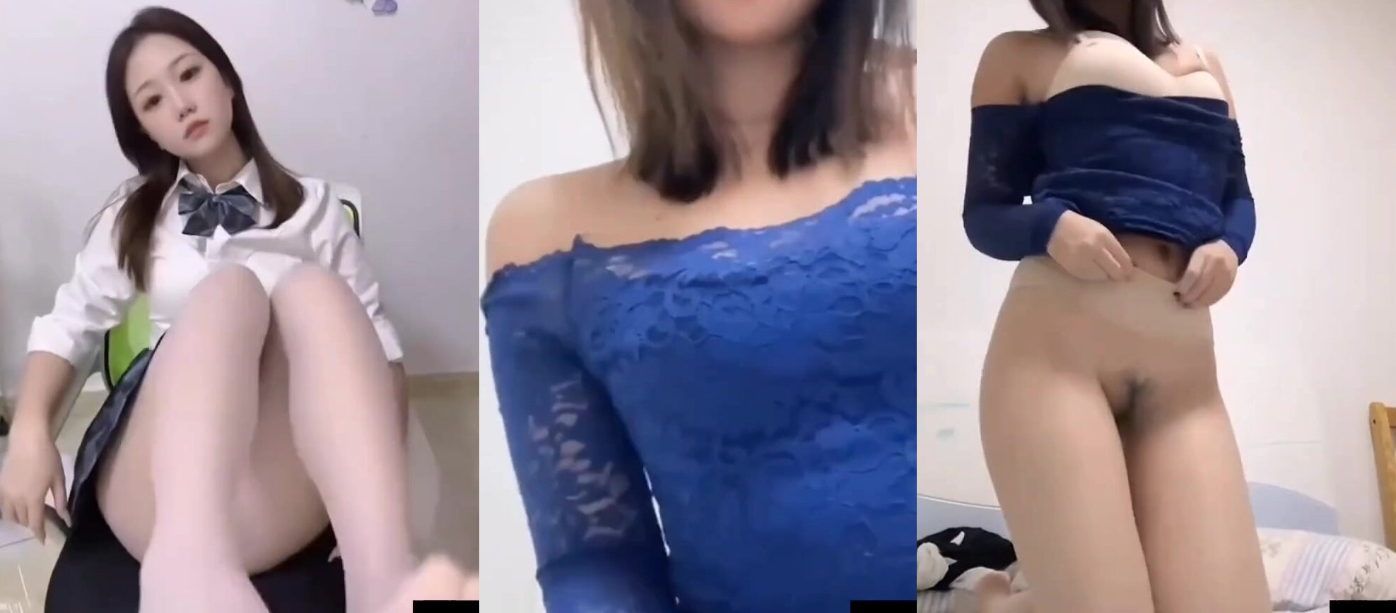 可愛眼鏡女孩自拍自慰