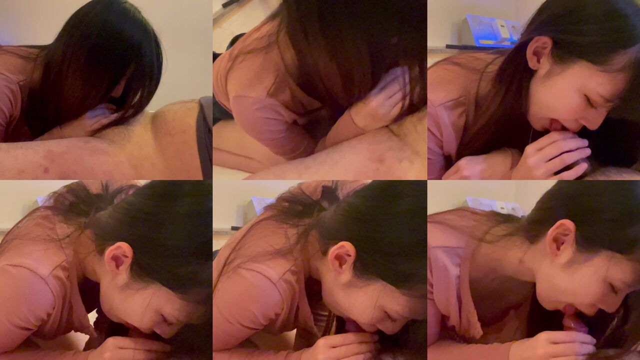 恥ずかしがり美女のフェラ