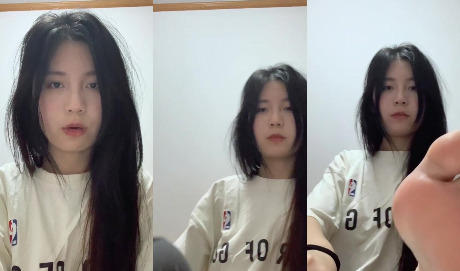 牟文楠同學展示自己的裸足腳底