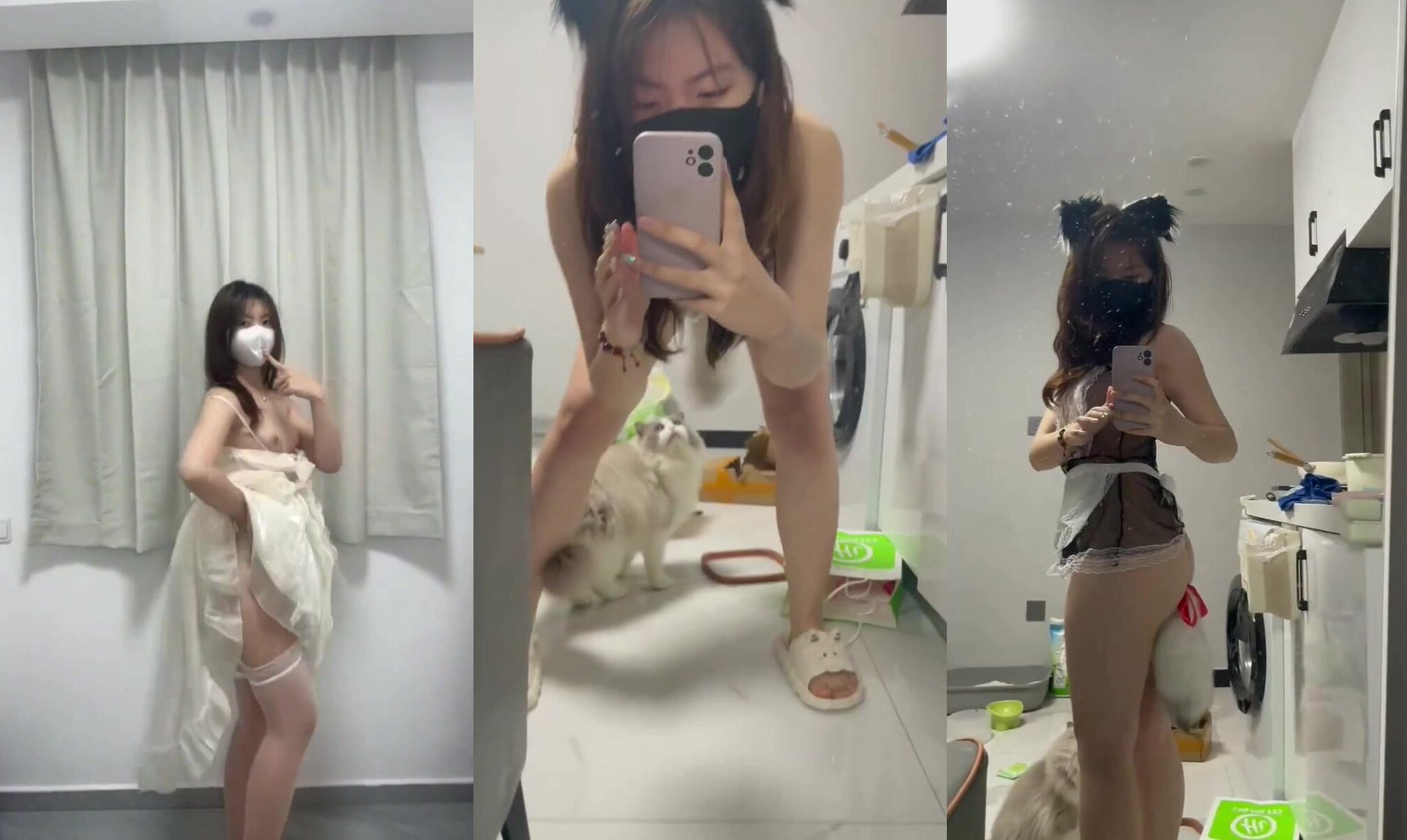 貧乳口罩美女發騷合輯1