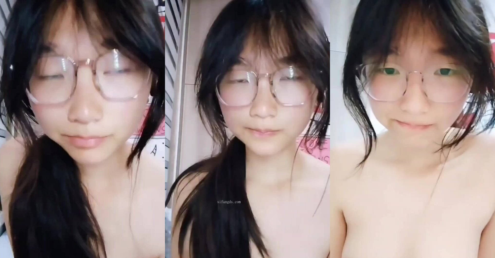 長發眼鏡主播自慰直播