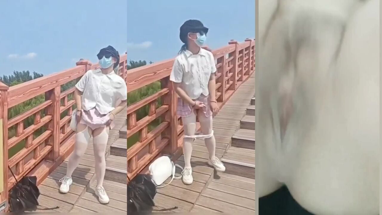 調教JK母狗橋上露出
