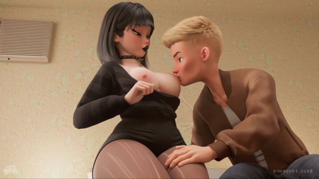 [GoodLuke] Helena Boob Sucking + Terrace Blowjob + TitJob – Animation