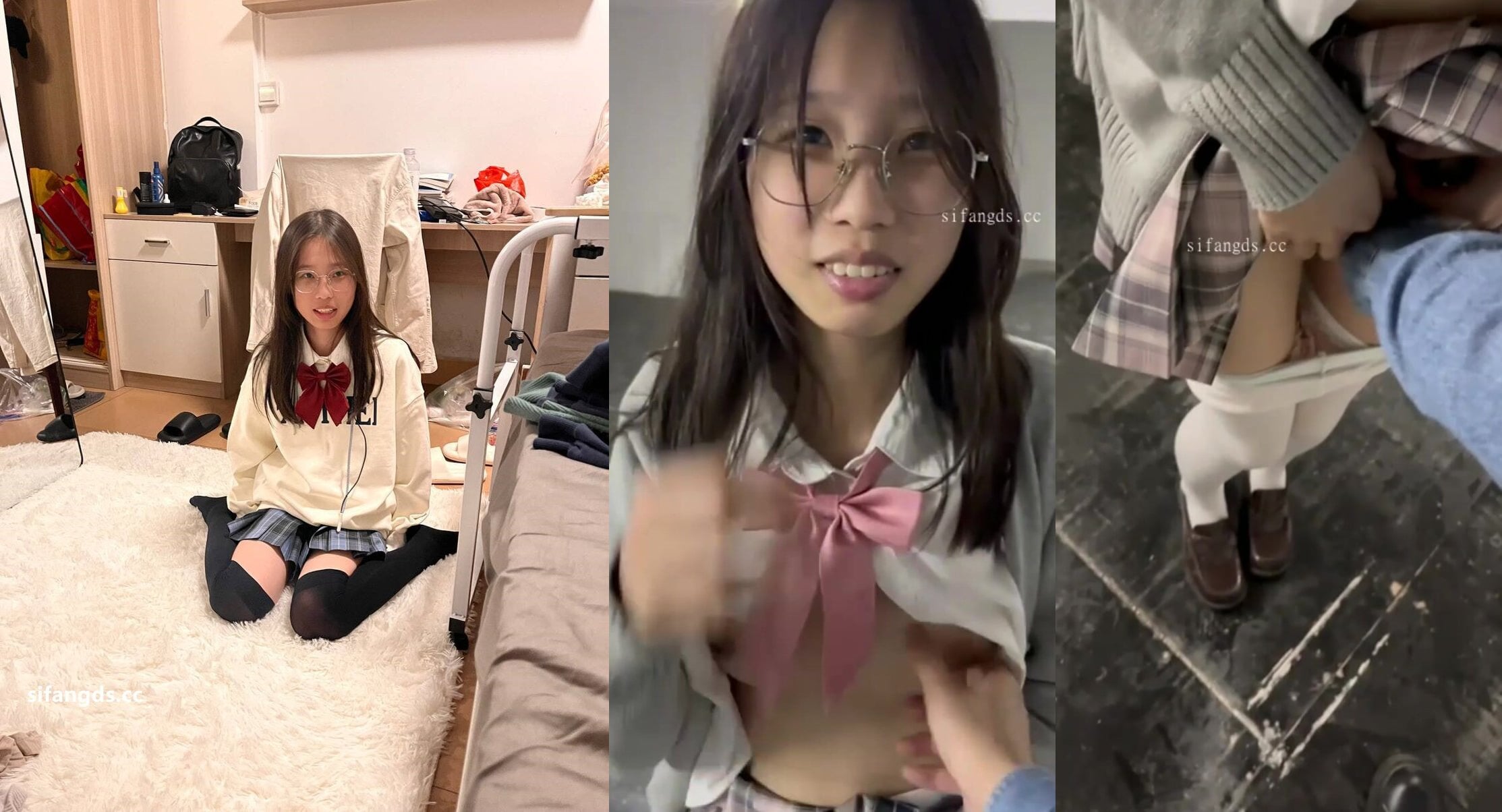 貧乳眼鏡JK母狗調教2