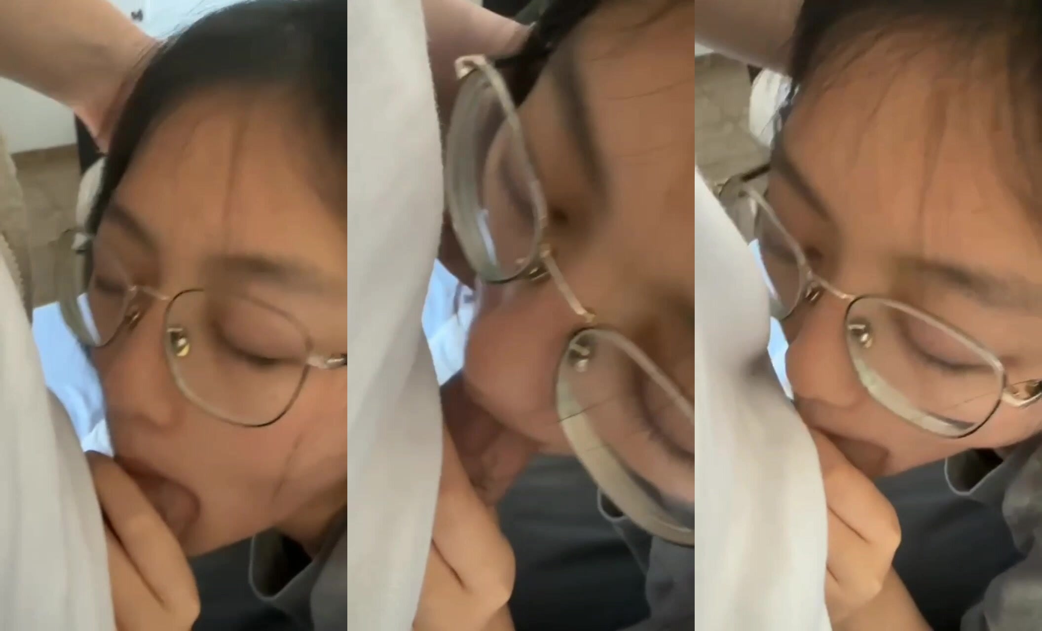 清純眼鏡妹子口交