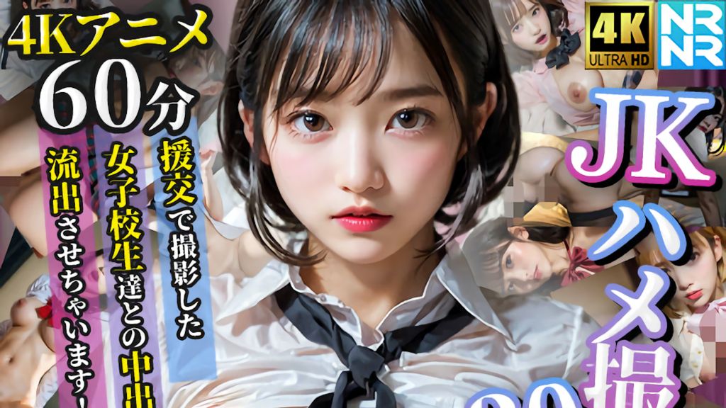 [ぬるぬるアニメ] 【4K超画質アニメ】JKハメ撮り20人 援交で撮影した女子校生達との中出し動画を流出させちゃいます！
